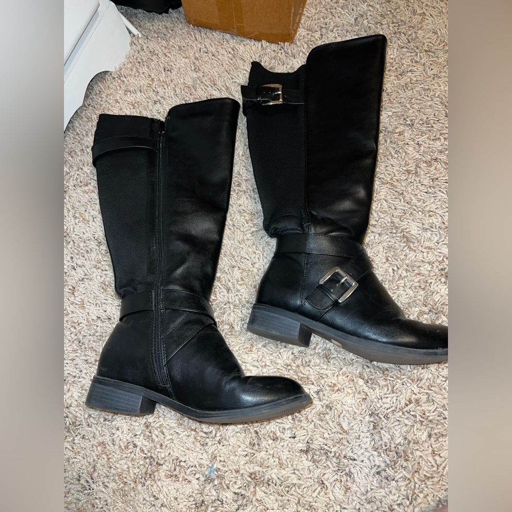 Torrid Black Winter Boots with Buckle Detail